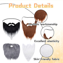 pieces - Fake beard - artificial beards - fake beards for parties - Halloween beards - Santa beards - adjustable elastic rope moustache props - role-playing accessories - for Halloween, Christmas, cosplay and party disguise