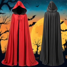 Red Halloween cape - alloween cosplay costume - Unisex reversible cape with hood - robe - Grim Reaper's Cape - vampire cape - Black and red double layer cape - long masquerade cape - Pirate cape - black and red witch cape