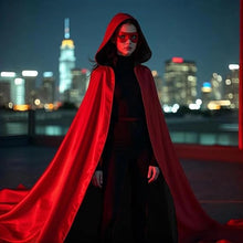 Red Halloween cape - alloween cosplay costume - Unisex reversible cape with hood - robe - Grim Reaper's Cape - vampire cape - Black and red double layer cape - long masquerade cape - Pirate cape - black and red witch cape