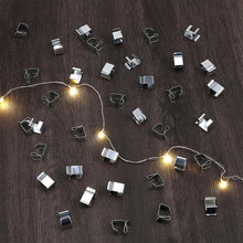 50 pieces - Christmas Lighting Gutter Hooks - Light Hose Clamps - Christmas Lighting Clips - Weatherproof Metal Gutter Clamp - Festive Lighting Clamps - Cable Clips - Christmas Decoration Hooks - for Christmas and Halloween Seasonal Cord - Silver - 20*14