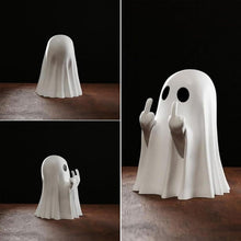 Funny Cheeky Halloween Ghost with Middle Finger Resin Statue Ornament Scary Sculpture