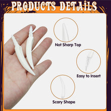 32 Pack Halloween Pumpkin Teeth Decorations, Plastic Fake Teeth Pumpkin Fang Decorating Kit, Horror Theme Party Decorations Carving Accessories, White