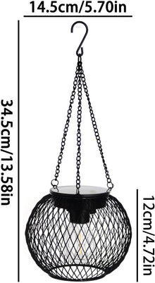 2 Pack Outdoor Solar Lights, Waterproof LED Hanging Lanterns with Warm White Light for Garden, Patio, Halloween and Christmas Decor