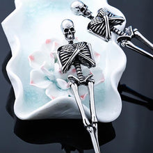 Stainless Steel Skeleton Skull Spoon and Fork Flatware Tableware Gifts for Halloween Easter and Christmas (Spoon) A