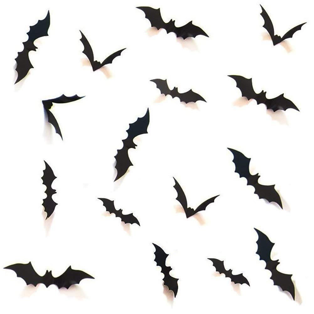 3pcs Halloween Decoration Indoor PVC 3D Horror Bat Wall Decoration DIY Halloween Bat Decoration Stickers for Home Decoration