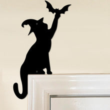 Halloween Decoration Halloween Door Corner Cat Metal Logo Larger Halloween Cat Silhouette Hanging Halloween Decoration