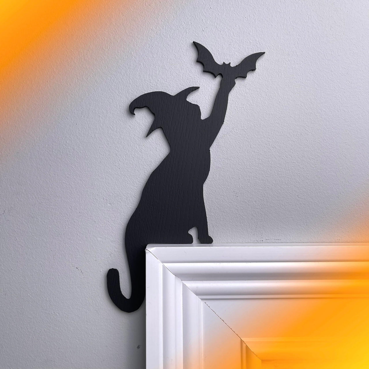 Halloween Decoration Halloween Door Corner Cat Metal Logo Larger Halloween Cat Silhouette Hanging Halloween Decoration