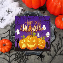 20 Pack Purple Halloween Napkins, Happy Halloween Guest Napkins, Disposable Pumpkin Black Cat Paper Napkins, Ideal for Halloween Table Dinner Decorations, Halloween Party Supplies