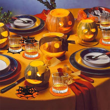 5pk Felt Spider Web Halloween Coasters Table Decor Mats
