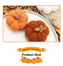 Soft Plush Pumpkin Ornament, Fabric Pumpkin Decor, Versatile Table Display for Halloween, Autumn Harvest, Thanksgiving & Christmas Arrangement