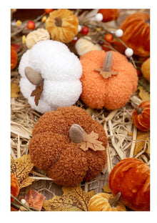 Soft Plush Pumpkin Ornament, Fabric Pumpkin Decor, Versatile Table Display for Halloween, Autumn Harvest, Thanksgiving & Christmas Arrangement