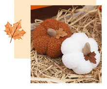 Fluffy Fabric Pumpkin Figurine, White Plush Pumpkin, Elegant Desktop Ornament Suitable For Thanksgiving, Halloween And Winter Christmas Decor