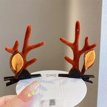 Ear Decor Brown Antler Hair Clips, One Pair Cute Headwear For Halloween Cosplay And Christmas Decor