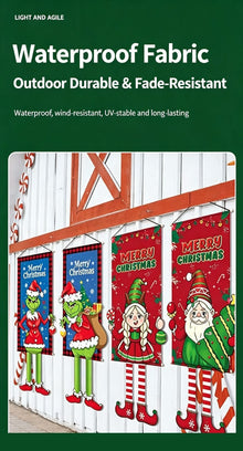 Santa Print Hanging Tapestry, Christmas & Halloween Festival Party Scene Arrangement Prop, 110*40cm