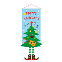 Christmas Tree Pattern Hanging Banner, Printed Background Cloth, Christmas & Halloween Party Decor Supplies, 110*40cm