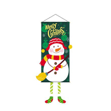 Green Snowman Hanging Flag, Christmas & Halloween Creative Printed Festival Scene Decor, 110*40cm