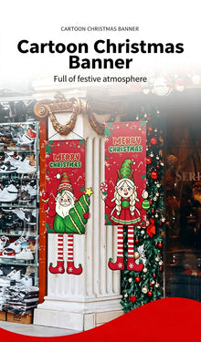 Snowman Printed Hanging Flag, Household Christmas & Halloween Holiday Party Backdrop Cloth, 110*40cm