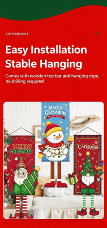 Elf Pattern Hanging Tapestry, Christmas & Halloween Scene Arrangement Decor Supplies, 110*40cm