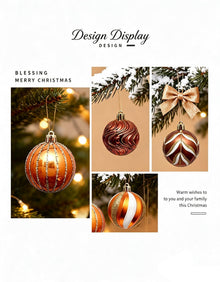 Christmas Tree Decor Baubles, 46PCS Hand Painted Ball Gift Set, Christmas & Halloween Scene Arrangement, Champagne White