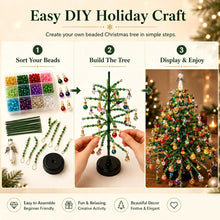 DIY Beaded Christmas Tree Kit, Halloween Glow Style with LED Light Strings, Christmas & Halloween Party Decoration, Interesting DIY Project, Boost Holiday Ritual Feeling