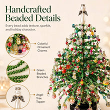 DIY Beaded Christmas Tree Kit, Halloween Glow Style with LED Light Strings, Christmas & Halloween Party Decoration, Interesting DIY Project, Boost Holiday Ritual Feeling