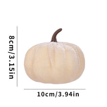 Ins Flocked Pumpkin Figurine, Halloween & Christmas Party Desktop Ornament, Ideal Indoor Festive Decoration, Cream White 10cm