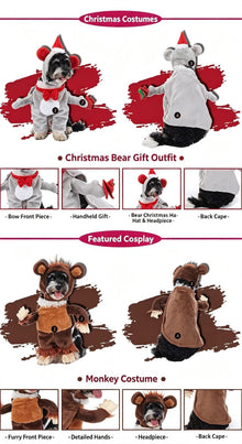 Family Holiday Gathering Outfit For Pets, Dress-up Decor For Halloween Christmas Festival Parties, Size M