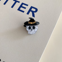 Skull & Witch Hat Combined Hair Barrettes, Vintage Gothic Clips for Halloween and Christmas Occasions