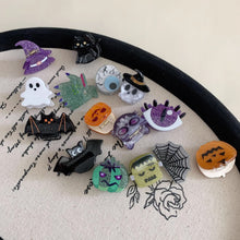 15 Pack Assorted Festival Hair Clip Set, Mixed Spooky Designs for Christmas and Halloween Decor