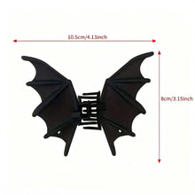 Halloween & Christmas Matte Black Bat Design Metal Hair Claw, Stylish Back Section Hair Clip For Festival Outfits