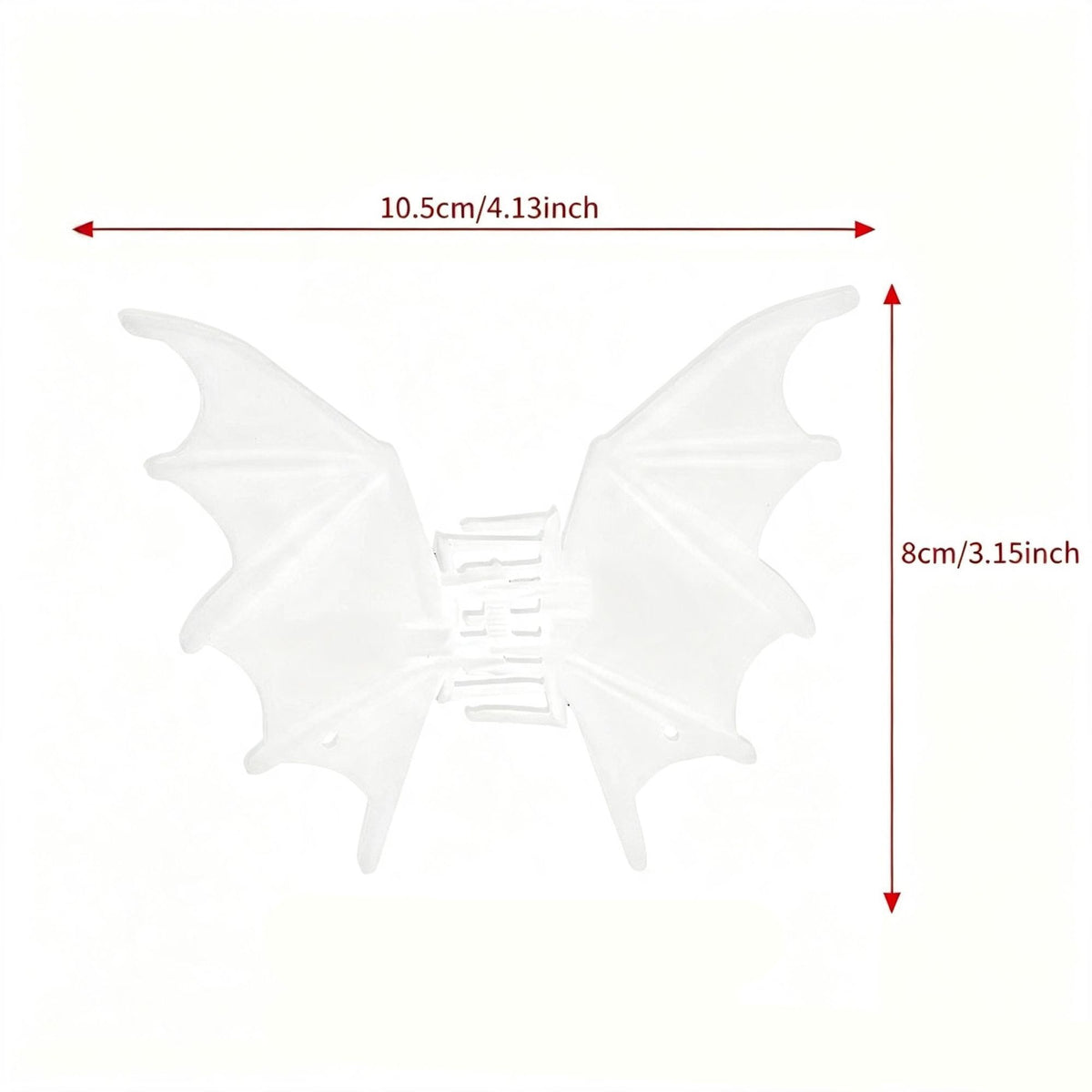 Halloween & Christmas Matte White Bat Alloy Shark Clip, Elegant Updo Hair Accessory For Holiday Gatherings