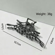 Halloween & Christmas Gun Black Spider Web Metal Hair Claw, Gothic Fashion Hair Accessory For Party Wear