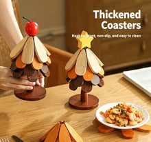 3-Tier Star Style Christmas Tree Heat Resistant Pot Mat, Creative Wooden Table Decor for Christmas & Halloween