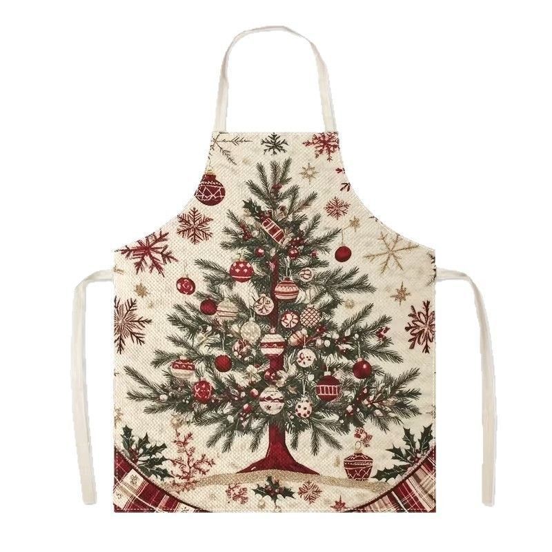 Classic Christmas & Halloween Apron, 75x65 cm Heavy Cotton Linen, sturdy and durable, large size offers extra coverage, perfect for everyday kitchen tasks and party hosting.