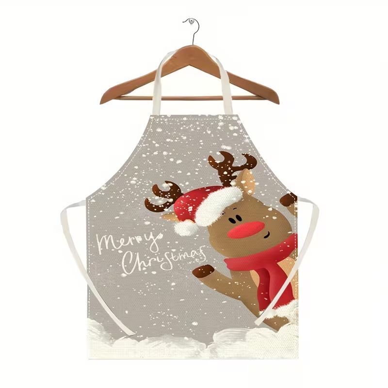 Starry Christmas & Halloween Apron, 75x65 cm Light Cotton Linen, lightweight and breathable, large size offers extra coverage, stylish design that stands out at any party.