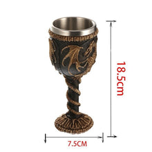 Resin Dragon Pattern Wine Goblet 2 PCS, Embossed Sculpted Cup With Stainless Steel Insert, Desktop Ornament for Christmas & Halloween Gathering