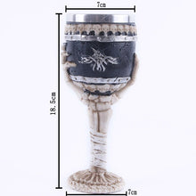 Resin Skeleton Bone Shaft Wine Goblet 2 PCS, Stainless Steel Inner Container, Novelty Bar Tableware for Christmas & Halloween Themed Event