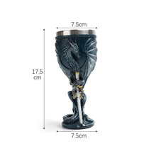 Resin Raven Bird Sculpted Goblet 2 PCS, Dark‑toned Gothic Resin Cup, Stainless Steel Inner Cup for Christmas & Halloween Holiday Setup