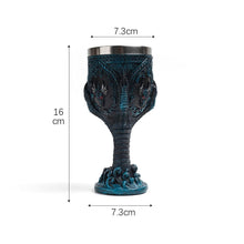 Resin Sea‑Creature Scale Pattern Goblet 2 PCS, Deep‑color Embossed Cup, Stainless Steel Inner Liner, Tableware for Christmas & Halloween Event