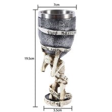 Resin Weathered Bone‑Pattern Goblet 2 PCS, Aged Bone‑textured Surface, Stainless Steel Inner Insert, Bar Drinkware for Christmas & Halloween