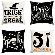 4PC Holiday Decorative Pillow Cover For Christmas & Halloween, Style 4, Suitable For Sofa, Living Room, Bedroom, 45x45cm Does Not Include Pillow Core, Breathable Cushion Cover For Holiday Household Ornament