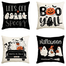 Decorative Pillow Cover 4PC For Christmas & Halloween, Style 6, Suitable For Sofa, Living Room, Bedroom, 45x45cm Does Not Include Pillow Core, Wear‑resistant Cushion Cover For Long‑time Home Usage