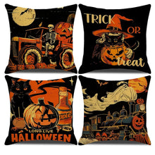 4PC Decorative Pillow Cover, Halloween & Christmas Holiday Ornament, Style 11, Suitable For Sofa, Living Room, Bedroom, 45x45cm Does Not Include Pillow Core, Anti‑fading Cushion Cover For Long‑term Festival Display
