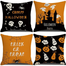 4PC Seasonal Decorative Pillow Cover, Fit For Halloween & Christmas, Style 15, Suitable For Sofa, Living Room, Bedroom, 45x45cm Does Not Include Pillow Core, All‑match Cushion Cover For Various Home Furnishing Style