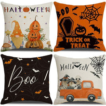 4PC Seasonal Decorative Pillow Cover, Fit For Christmas & Halloween, Style 16, Suitable For Sofa, Living Room, Bedroom, 45x45cm Does Not Include Pillow Core, Practical Household Cushion Cover For Holiday Party Decor