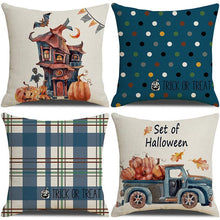 Decorative Pillow Cover For Home 4PC, Halloween & Christmas Festival Supply, Style 17, Suitable For Sofa, Living Room, Bedroom, 45x45cm Does Not Include Pillow Core, Tidy Appearance Cushion Cover For Room Visual Upgrade