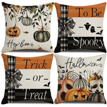 4PC Pillow Cover For Home Decoration, Christmas & Halloween Occasion, Style 20, Suitable For Sofa, Living Room, Bedroom, 45x45cm Does Not Include Pillow Core, Fine Texture Cushion Cover For Festive Space Embellish