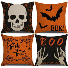 4PC Themed Home Pillow Cover, Designed For Halloween & Christmas, Style 23, Suitable For Sofa, Living Room, Bedroom, 45x45cm Does Not Include Pillow Core, Soft Fabric Cushion Cover For Relaxing Living Space