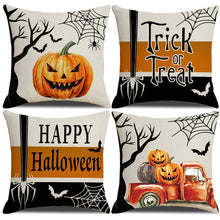 Decorative Holiday Pillow Cover 4PC, Halloween & Christmas Household Accessory, Style 25, Suitable For Sofa, Living Room, Bedroom, 45x45cm Does Not Include Pillow Core, Durable Fabric Cushion Cover For Repeated Festival Application