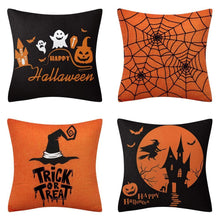Halloween & Christmas Household Decoration 4PC Pillow Cover, Style 29, Suitable For Sofa, Living Room, Bedroom, 45x45cm Does Not Include Pillow Core, Simple‑styled Cushion Cover For Multiple Furnishing Matches